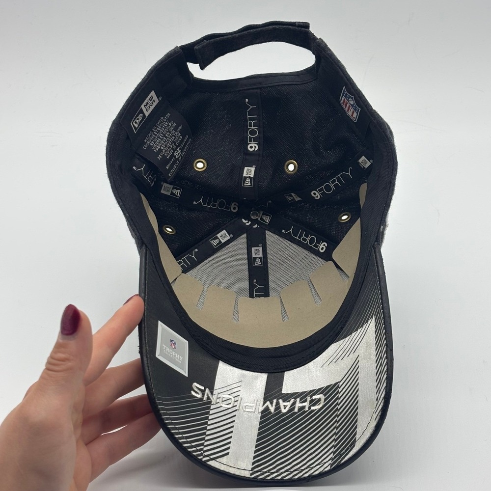New England Patriots Super Bowl LIII Champions New Era 9FORTY Hat NFL Gray - Picture 5 of 9